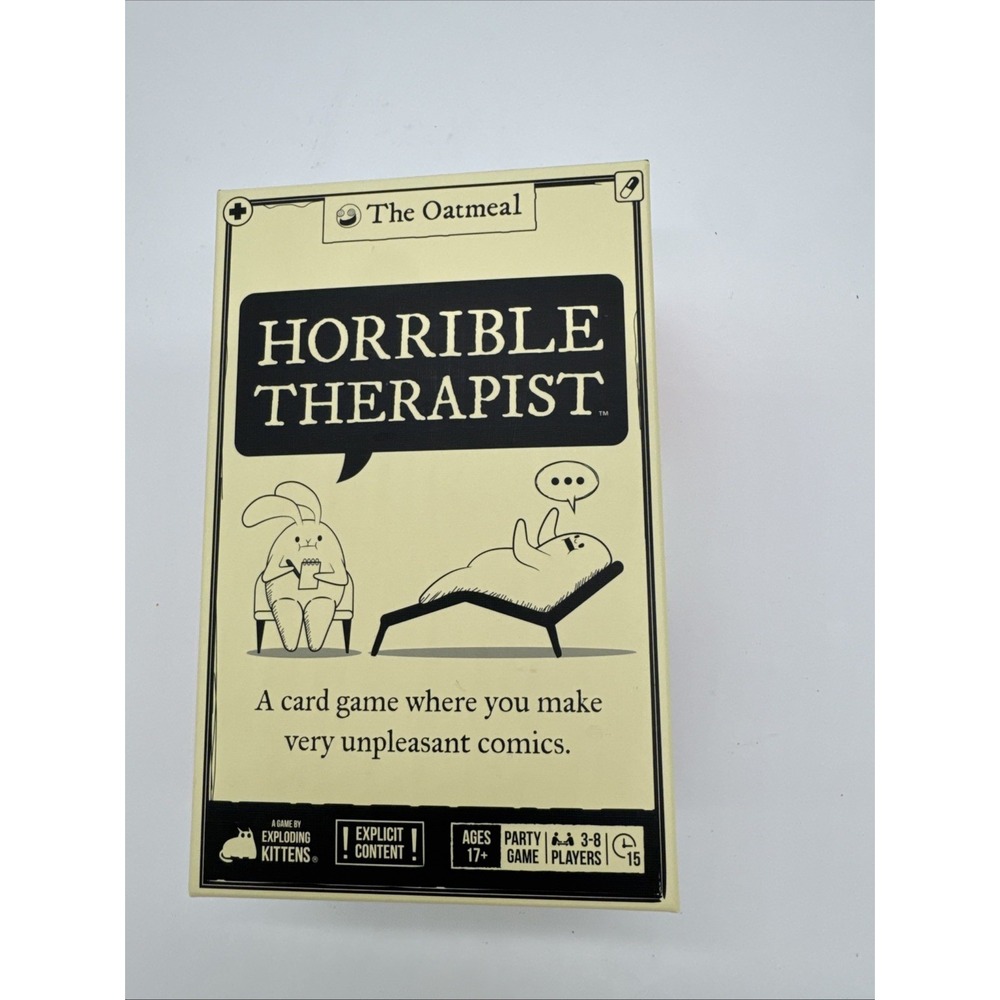 Horrible Therapist Adult Party Game Ages 17+ Mature Humor Card Game Played 1x
